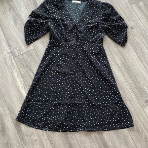 oak and fort polka dot classic mid dress NWOT